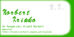norbert kripko business card